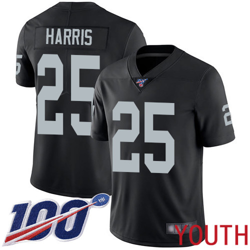 Oakland Raiders Limited Black Youth Erik Harris Home Jersey NFL Football 25 100th Season Vapor Jersey